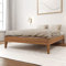 Maxwood Furniture Small Double Size Bed Frame, Solid Wood Platform Bed, No Box Spring Needed, Matte Pecan