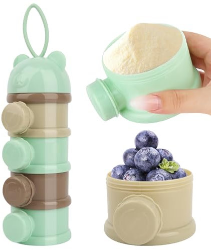 Doseur De Lait,4 Compartiments Boîte À Lait En Poudre Pour Bébé,Verseur Boîtes Empilables Boite Doseuse Lait Poudre,Distributeur De Nourriture Portable Pour Fruits,Collations Noix,Conteneur De Formule