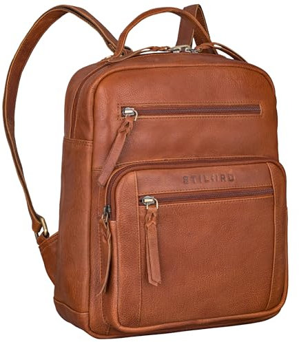 STILORD 'Wilma' Eleganter Rucksack Frauen Klein Leder Rucksackhandtasche Damen Lederrucksack DIN A5 Vintage Daypack Echtleder, Farbe:texas - braun
