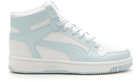 Puma Women's Rebound Layup Mid Shoes Sneaker, White-ICY Blue, 38.5 EU