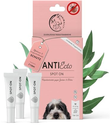 Annimally Floh- und Zeckenschutz Spot ON für Hunde - Effektives Zeckenmittel für Hunde, 3 Monate Langzeitschutz Flohmittel & Zeckenschutz - (10-20kg)