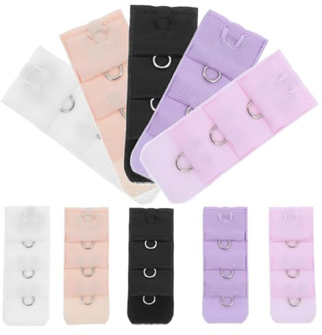 WRITWAA 10PCS Women'S Bra Extenders, 3 Rows 1 Hook Nylon Buckle, Adjustable Bra Extension for Comfort Fit, Random Assorted Colors