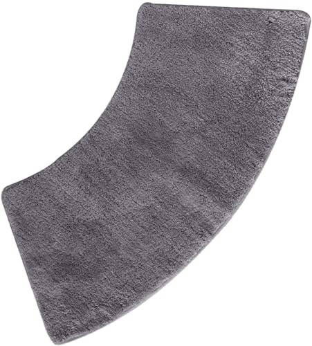 DFEO@MF Curved Shower Mat, Curved Bath Mat Non Slip Washable, 45X100cm Soft and Absorbent Bath Mat Perfect Around Curved Shower, for Shower Cubicle or Bathroom Tub (Grey)