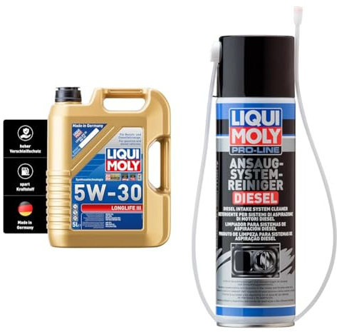 LIQUI MOLY Longlife III 5W-30 | 5 L | Synthesetechnologie Motoröl | Art.-Nr.: 20647 & Pro-Line Ansaugsystemreiniger Diesel | 400 ml | Werkstattprodukt | Art.-Nr.: 5168