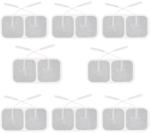 16 Stück TENS-EMS Elektroden Pads, TENS Gerät Elektroden Pads mit 2mm-Stecker-Anschluss, Klebe-Elektroden, Selbstklebende Wiederverwendbar Tens Elektroden für TENS Maschine (40X40 mm)