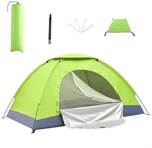 GLOBALHUT Ultraleichtes Campingzelt, 2-3-Mann-Zelt für den Außenbereich, PU3000 mm, wasserdichtes Oxford-Gewebe, für Rucksackreisen, Ausflüge, Wandern (2 Personen, grün)