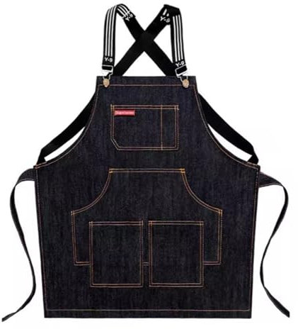 XKNANXCA Delantal Trabajo Delantal Vaquero for Hombre, Trabajo, Barista, Mujer, té con Leche, barbería, Delantal para Hombres y Mujeres