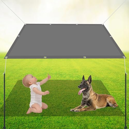 Rechteck Sonnensegel 2 x 4 m Premium Textiles Sonnensegel Feuchtigkeitsbeständig für Terrasse, Pool und Garten, Hellgrau