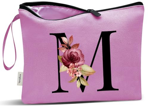 Vavabox A-Z Personalisierte Kosmetiktasche-Geburtstagsgeschenke Für Frauen, Mütter, Beste Freundinnen Und Brautjungfern (M, Lila)