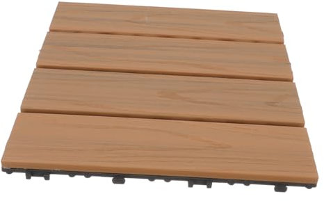 Hoement Außenboden Terrassenfliesen Terrassenboden floor tiles badezimmerablage inneneinrichtung wasserdichter ineinandergreifender Boden feuchtigkeitsbeständiger Boden WPC Coffee