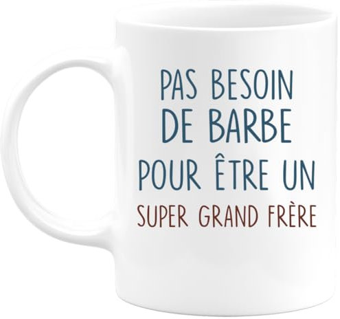 quotedazur – Taza sin necesidad de barba para ser un gran hermano – Regalo de humor para hermanos o cumpleaños, Navidad