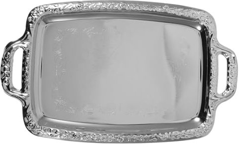 Alipis 1Stk Brotfach ablage tablett großes tablett Tray palleten schickes Geschirrtablett Silbertablett dekorativ Tablett für Haushaltsgeschirr strapazierfähige Ablageplatte Metall Silver
