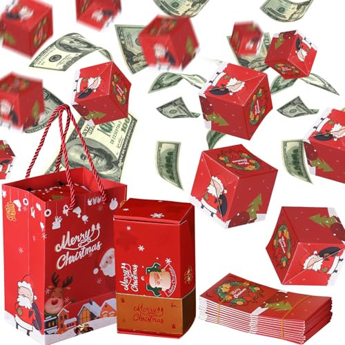Weihnachtsdeko Überraschungsbox, Explosionsbox Weihnachten Faltbare Weihnachten Überraschungsbox-Geschenkbox Explosion Weihnachtsdeko Überraschungsbox Explosionsbox für Weihnachten Deko (A)