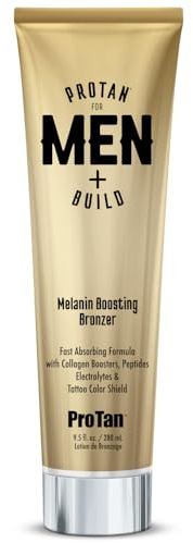 Pro Tan for Men + Build Melanin Boosting Bronzer Tanning Lotion (280ml)