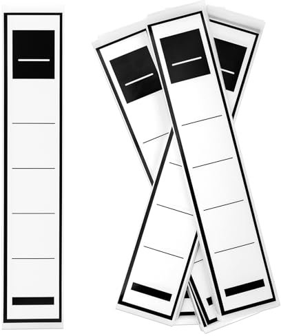 100 Pièces 19×3.6 cm Étiquettes pour Dos de Classeur, Étiquettes Autocollantes pour Dos de Classeur pour Bureau Bibliothèque Famille