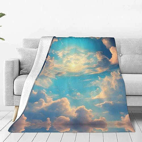 Cloudy Sky Mehrzweckdecke, ultraweiche Micro-Fleece-Decke für Bett, Sofa, Camping, gekühltes Kino oder Reisen, 152,4 x 127,7 cm