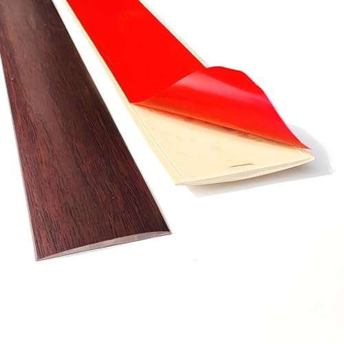 JXNVHJ Self Adhesive Floor Bar, PVC Flat Door Bar Flooring Threshold Transition Strip Flooring Edge Trim Strip For Tile/Wood/Laminate/Joins Gap(Red Oak,7.6cm/2.99in)