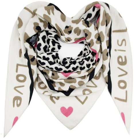 Glamexx24 Damen Schal Love Herz Dreieck Schal Baumwolle Dreieckstuch Schal für Frühling, Sommer, Herbst und Winter Made in Italy
