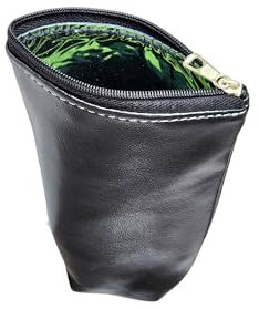 Contenedor para Yerba Mate de Cuero Negro, Accessory for Yerba Mate, Sobre para Mate y Azucar, con Interior Forrado Térmico y Cremallera