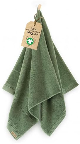 ZWOLTEX - Premium Duschhandtuch Groß 100x150 [650 g/m²], 100% Bio Baumwolle GOTS Zertifizert, ÖKO-TEX, Ultra Weich & Saugfähig, Handtücher Grün, Queen Collection - 1 Stück