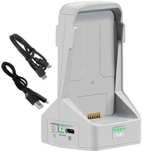 LYONGTECH 45 W Dual-Akku-Ladegerät mit Speicherladung für DJI Flip Drohne, Zwei-Wege-Lade-Hub, Laden Sie 2 Batterien Zubehör