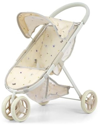 Milly Mally Puppenwagen Susie klappbar, für Mädchen ab 3 Jahren, mit Verdeck, Schaumrädern, Gurten Prestige