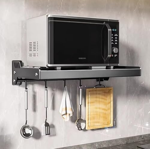 Platzsparender Mikrowellenständer und Aufbewahrungsregal für Elektroöfen, Wandmontage, vielseitiges Regal für Küche und Bad