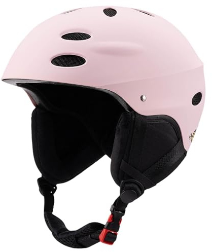 KiBcsLic Skihelm Winter Schutzhelm Snowboardhelm für Erwachsene Winddicht Und Warm mit Herausnehmbarem Futter für Damen Und Herren Beim Skifahren Und Eislaufe, Rosa
