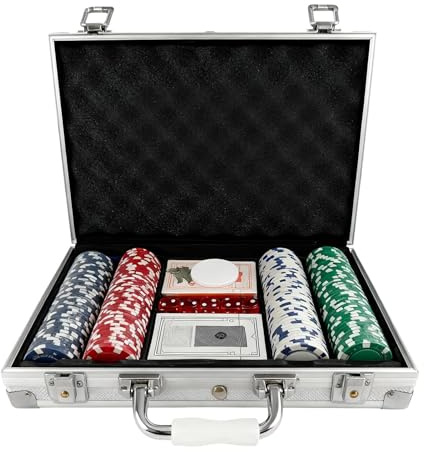casinoS Game Chips - Premium Poker Zubehör Kit für Enthusiasten | Solid Clay Composite Set mit Aufbewahrungsbox & Realistisches Gefühl für Familientreffen, Kartennächte, Events und Freundliche