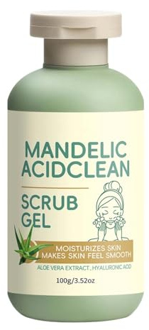 Mandelic Acid, Soothing Formula, 100g, Ex-foliating Gel Scrub For Face And Body, Purifying Ex-foliating Gel Scrub, Brightening Effect, For Shower Bath Post-Workout Refresh Pre-Shave