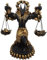Ebros Antiker ägyptischer Gott Anubis Statue von Ankh Altar mit dem Gewicht des Herzens gegen Straußenfedern, 22,9 cm hoch