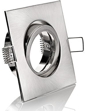 LC-Light LED Einbaustrahler Einbauleuchte Einbauspot schwenkbar Gebürstet inklusive GU10 Fassung 230V (Viereckig Eisen-Gebürstet)