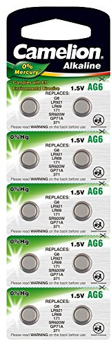 Camelion Uhrenbatterie AG6 ///; (370,371,SR69,SR920W,LR921,LR69,171);10 Pack