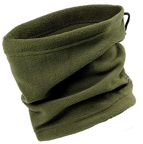 Elandy 1PCS Unisex Multifunktions-Polar-Vlies-Ansatz-Wärmer-Schal für draußen arbeiten Sport-Ski-Abnutzungs-Schablone (Dunkelgrün)