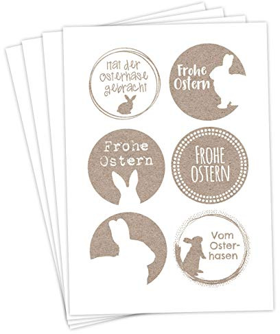 Papierdrachen 24 Oster Aufkleber zum Basteln und Dekorieren - Motiv Ostergrüße natur - Sticker Nr 29 - Ostern 2023