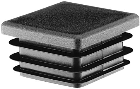 EMFA Lamellenstopfen 40x40 mm Schwarz – Kunststoff Vierkantstopfen für Vierkantrohre | Endkappen zur Rohrabdeckung - 5 Stück