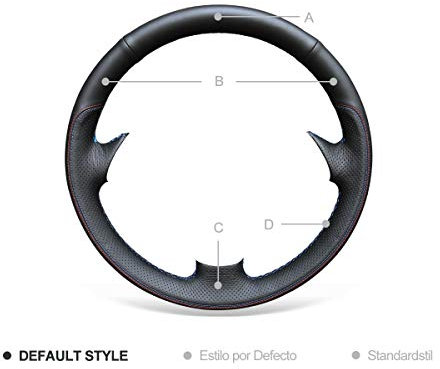 MEWANT Lenkradbezug für BMW 3er E36 E36/5 E46 E46/5 2000, handgenäht, Wildleder und echtes Leder