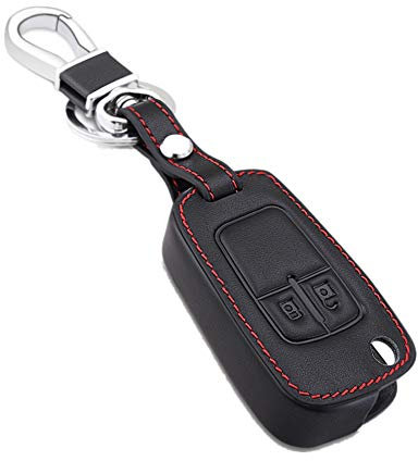 Happyit Leder Autoschlüssel Cover Fällen Schlüsselbund für Opel Astra J Corsa D Zafira C Mokka Insignia Cascada Karl Adam Meriva 2 Tasten