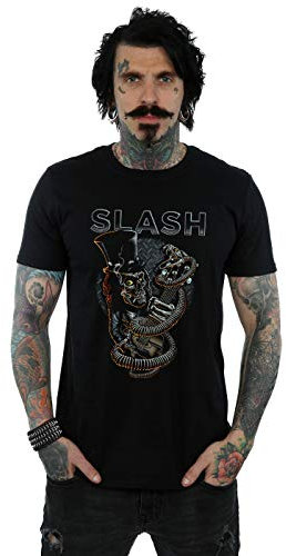 Absolute Cult Slash Men's Guitar Snake T-Shirt Black X-Large