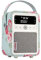 Cath Kidston Portable DAB Radio Alarm Clock - VQ Monty Digital FM Radio with Bluetooth - Rechargeable Radio with Bluetooth Speaker - Dual Alarm DAB+ Radio Bedside with 60 Presets - Antique Rose