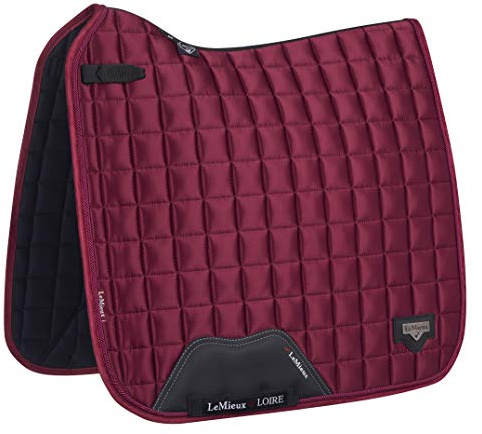 LeMieux Dressage Loire Classic Square Saddle Pad - Saddle Pads for Horses - Equestrian Riding Equipment and Accessories (Mulberry - Large)