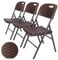 TRUTZHOLM Klappstuhl bis 150 kg in Rattan Optik Gartenstuhl im 3er Set Rattan Holzoptik - Stuhl für Garten Balkon Terasse Campingstuhl
