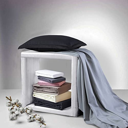Feinste Mako-Satin Spannbettlaken, 100% Reine Ägyptische Merzerisierte Baumwolle - Bettlaken mit Rundumgummi -Höhe bis zu 32cm - Fünf-Sterne-Hotel Qualität weich seidig glatt - Weiß 160x200cm