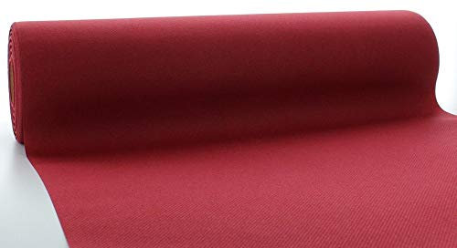 Mank Airlaid Tischläufer 40 cm x 24 m, Tischdecken Rolle stoffähnlich Tischrolle, praktisches Einmal Tischband Uni Neutral 1 Stück weinrot (Bordeaux)