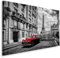 Muralo Leinwandbilder 70x50 Paris Stadt Eiffelturm Leinwand Wandbild Kunstdruck Architektur Gebäude Gasse Auto Schlafzimmer Wohnzimmer Wanddekoration Design XXL 509 Br. 70 cm x Hö. 50 cm