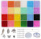 Bala&Fillic Size 2mm Glass Seed Beads About 21600pcs in Box, 12/0 Small Craft Seed Beads for Jewelry Making 24 Colors petites perles de rocaille pour la fabrication de bijoux