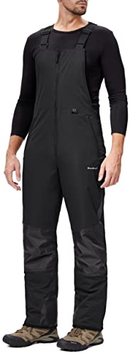 BenBoy Mens Snow Bibs Ski Pants Softshell Waterproof Insulated Ripstop Snowboarding Overalls Winter,HXK8118M-Black-L Darkblack