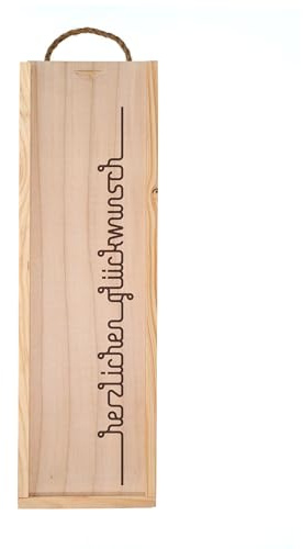 Holz Weinkiste mit Gravur - Herzlichen Glückwunsch - Weinbox - Holzbox - Box - Holzkiste - Geschenkidee für Weinliebhaber - Geburtstagsgeschenk - Hochzeitsgeschenk - Geschenkbox - STEMPEL-FABRIK