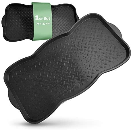 Entrando Schuhabtropfschale 74x37 cm 1 Stück – Tropfschale für nasse Schuhe, Flur & Wohnung – rutschfest, flach & kompakt – Gummimatte innen, Schuhunterlage aus Kunststoff