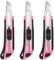 Artcut 3 Pezzi Taglierino Professionale 18mm, Cutter Professionale 18mm, Taglierini Professionali, Retrattili Cutter per Carta, Cartone, Cutter Rossa